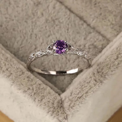 Silver Luxury Style Amethyst Zircon Women&
