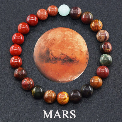 Eight Planets Bead Bracelet Men Women Natural Stone Universe Solar Syetem Earth Moon Saturn Neptune Planet Handmade Jewelry Gift - Oria Jewel