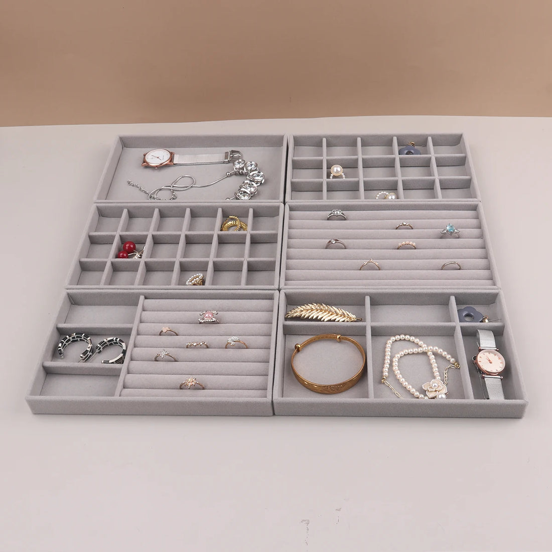Velvet Jewelry Display Stackable Exquisite Jewellery Holder Portable Ring Earrings Necklace Organizer Box organizator de boys - Oria Jewel