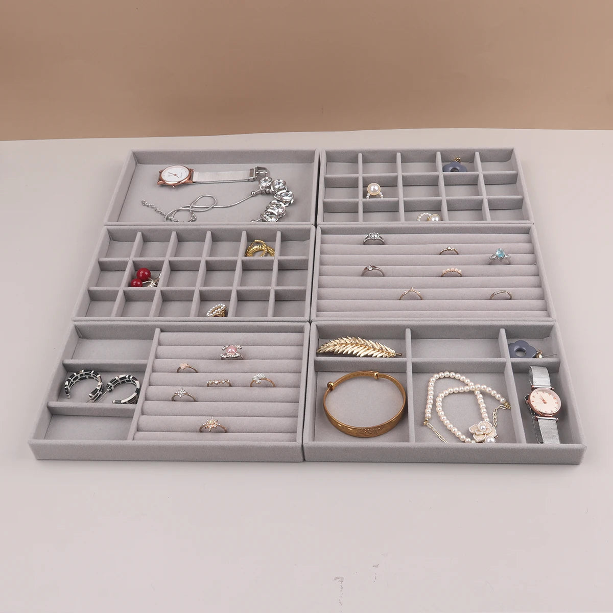 Velvet Jewelry Display Stackable Exquisite Jewellery Holder Portable Ring Earrings Necklace Organizer Box organizator de boys - Oria Jewel