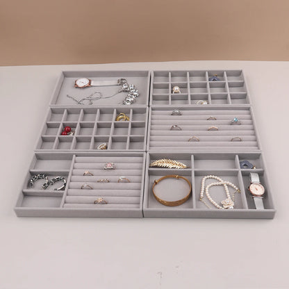Velvet Jewelry Display Stackable Exquisite Jewellery Holder Portable Ring Earrings Necklace Organizer Box organizator de boys - Oria Jewel