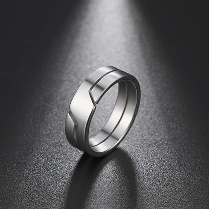 1 piece of stainless steel hollow vacuum plated couple ring jewelry - Oria Jewel