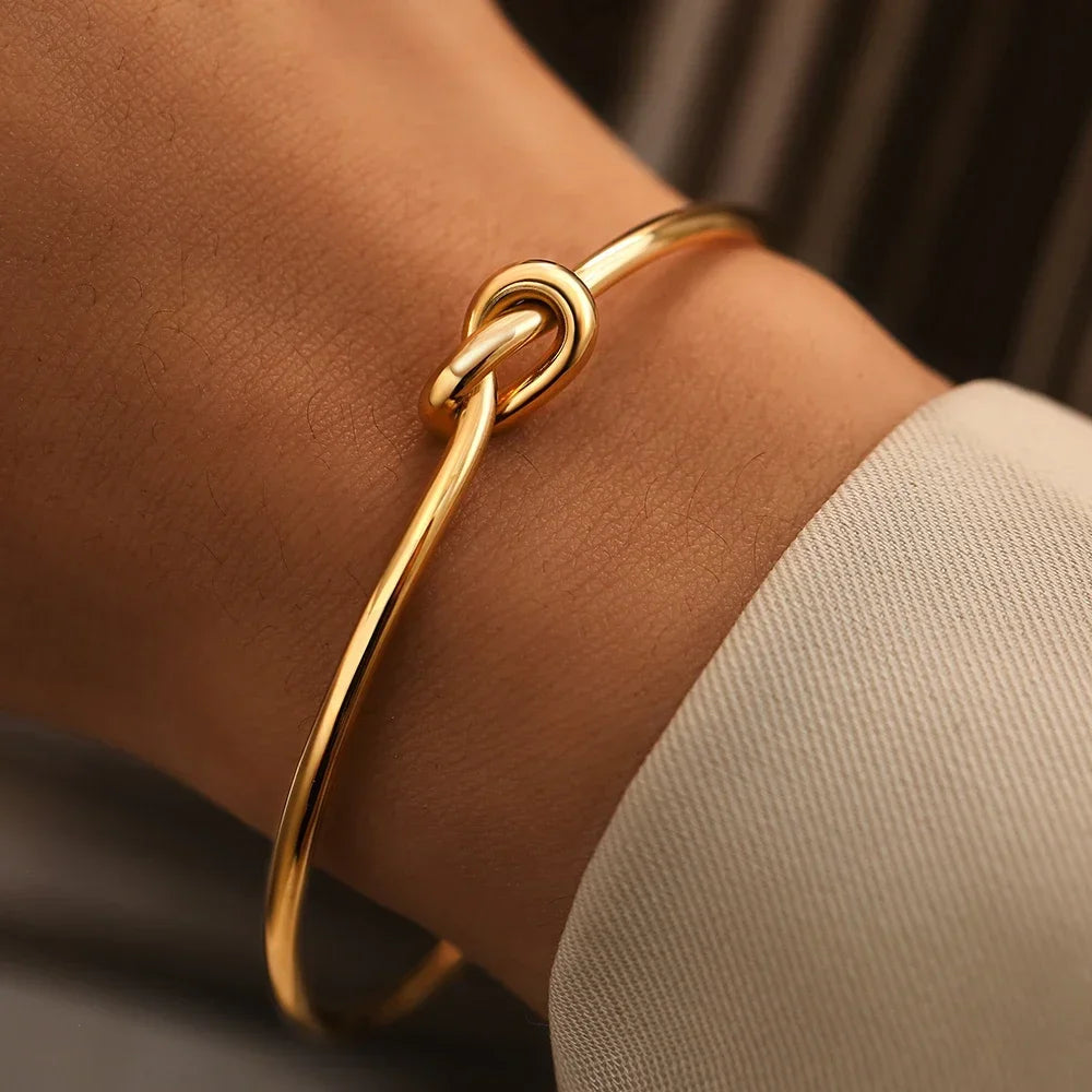 Twist Steel Cuff Bracelet - Oria Jewel