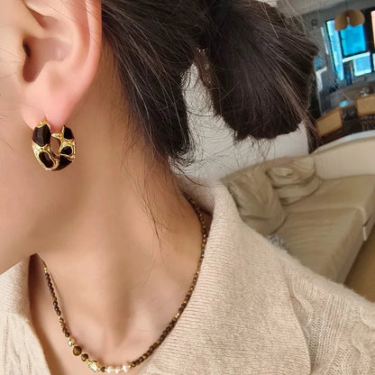Leopard Enamel Retro Earrings - Oria Jewel