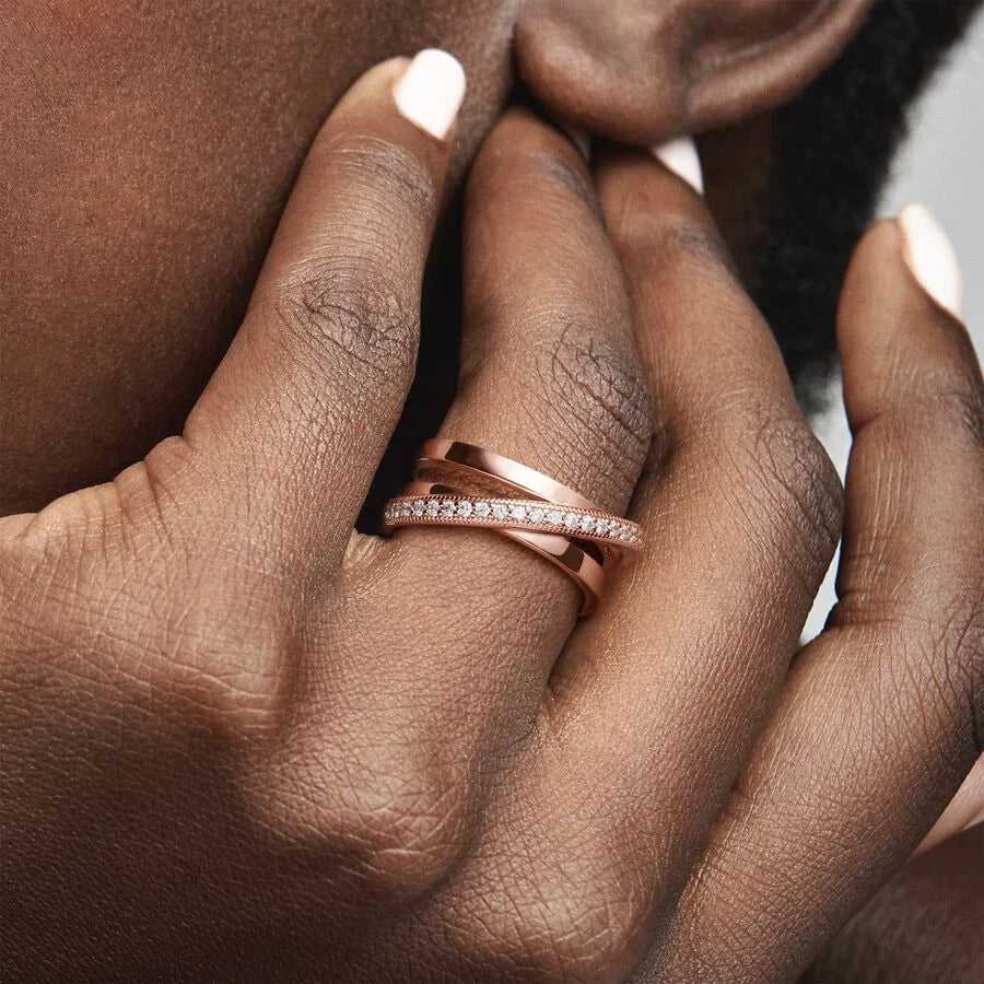 925 Sterling Silver Crossover Ring – Elegant Wedding &amp; Engagement Jewelry - Oria Jewel