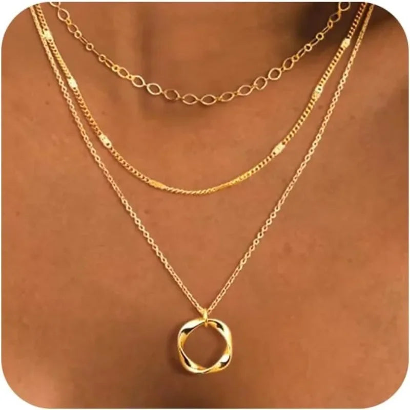 Layered Choker Necklace Set - Oria Jewel