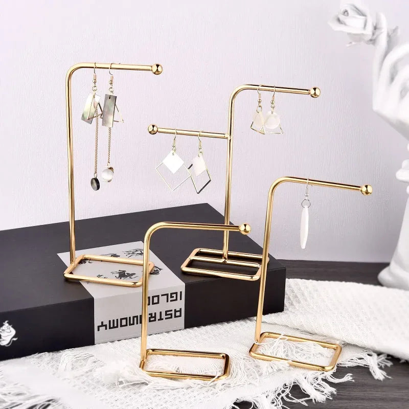 Metal Earring Display Stand For Necklace Handbag Multiple Shapes Jewelry Key Chain Holder - Oria Jewel