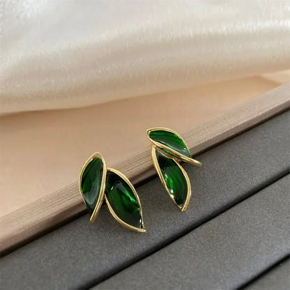 Korean Leaf Stud Earrings for Women - Oria Jewel