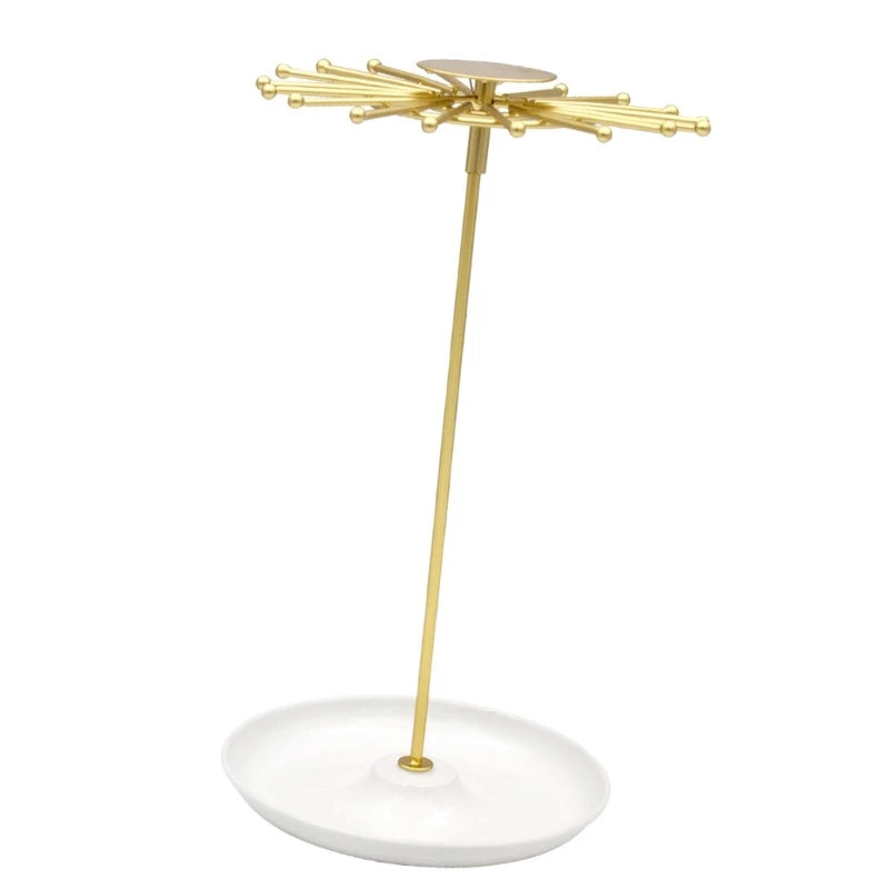Round Disk Jewelry Holder Efficient Women Accessories Storage and Display Stand Rings Necklaces Earrings Organizer - Oria Jewel