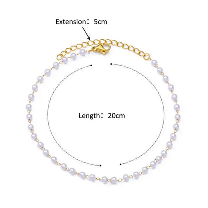 Gold Pearl Anklet - Oria Jewel