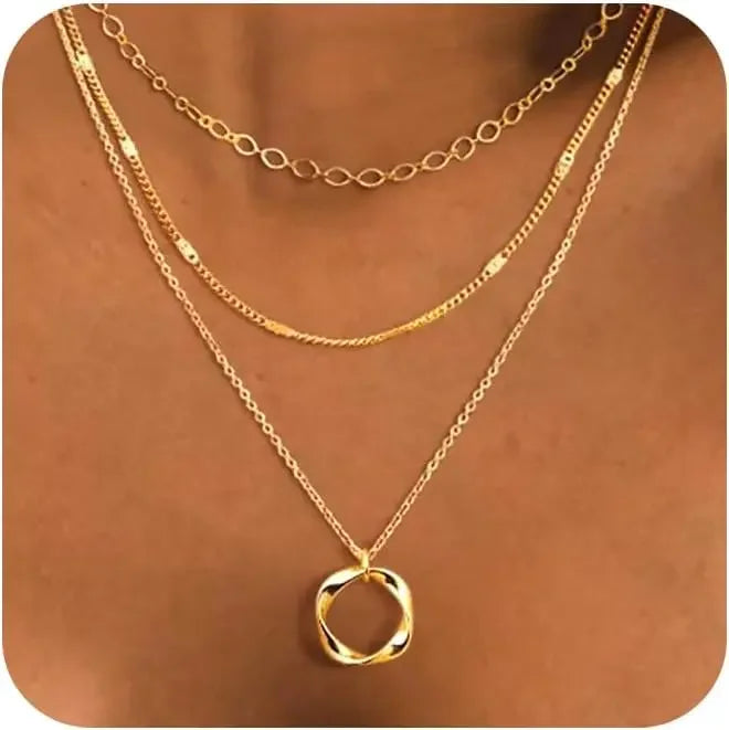 Layered Choker Necklace Set - Oria Jewel