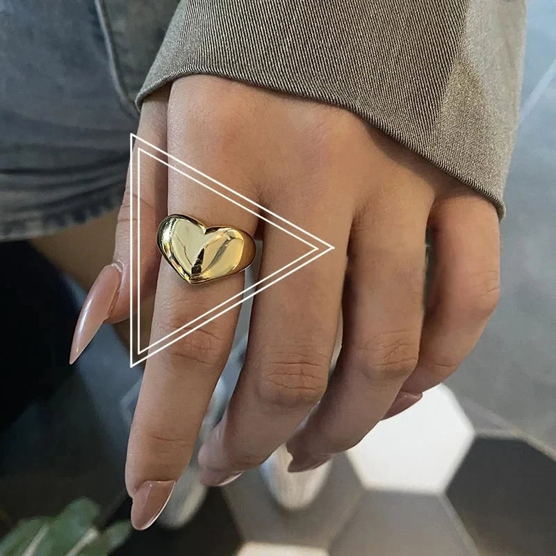 simple-heart-metal-ring - Oria Jewel