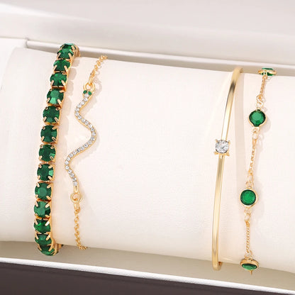 Retro Green Bracelet Set - Oria Jewel