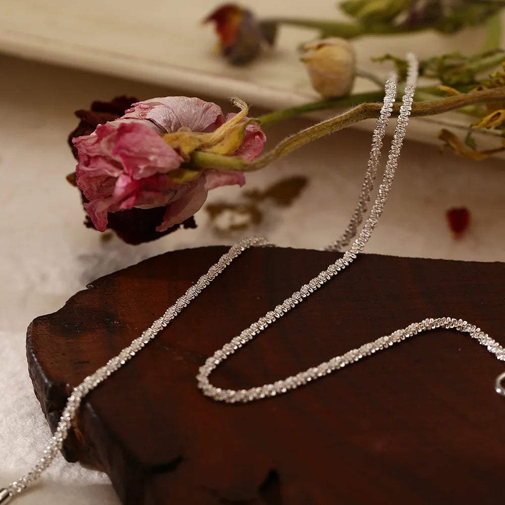 Silver Color Sparkling Necklace For Women Trendy Clavicle Chain Choker Girls Korean Wedding Party Jewelry Accessories - Oria Jewel