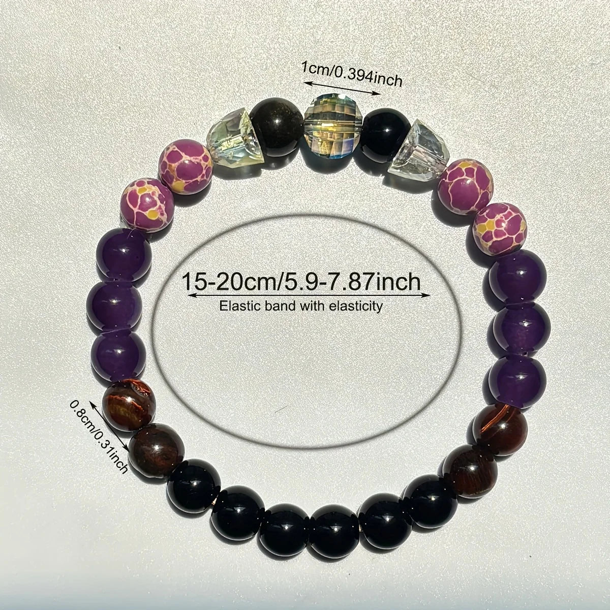 Red Tiger Eye Stone Imperial Jasper and Artificial Crystals Handmade Beaded Bracelet Men Women Homeopathic Energy Balancing Stre - Oria Jewel