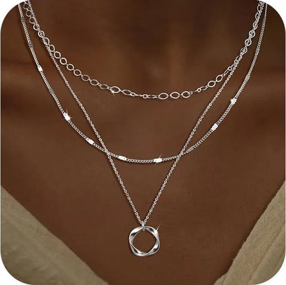 Layered Choker Necklace Set - Oria Jewel