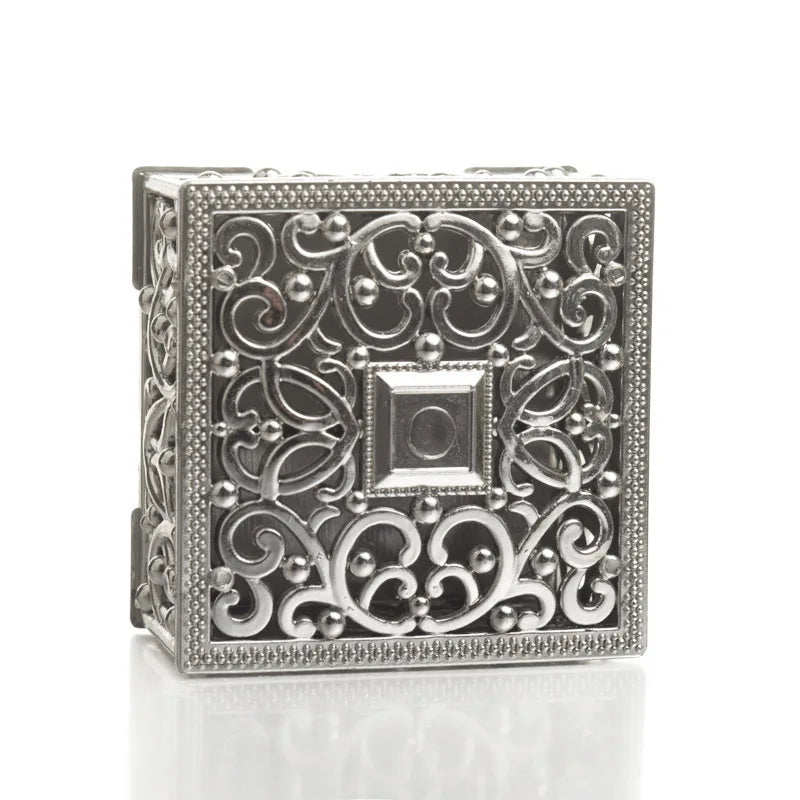 2 PCs Mini Treasure Storage Jewelry Box Silver-color Hollow Flower Pattern Jewelry Case Boxes for Necklace Earring Ring - Oria Jewel