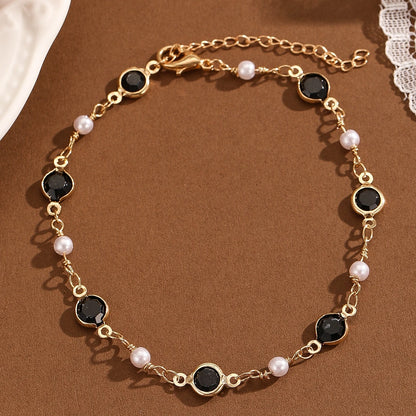 Crystal Chain Anklet - Oria Jewel