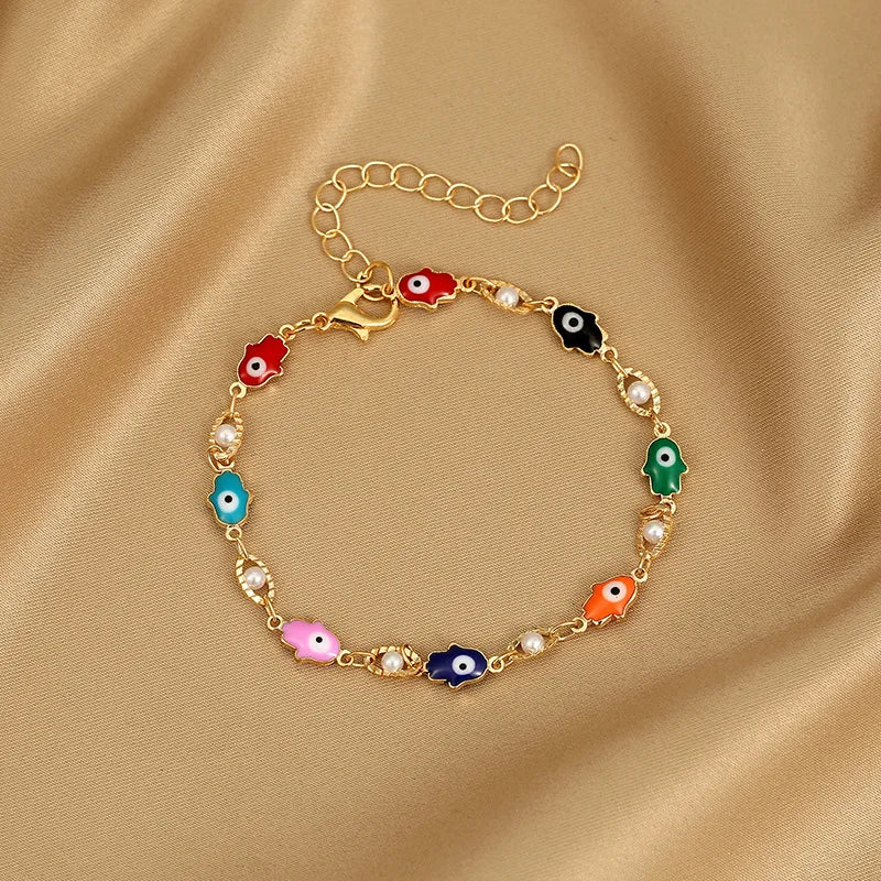Colorful Heart Charm Bracelet - Oria Jewel