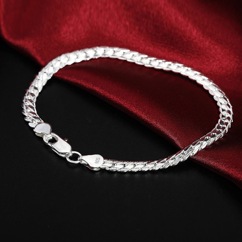 925 Sterling Silver Twisted Rope Bracelet for Men & Women - Oria Jewel