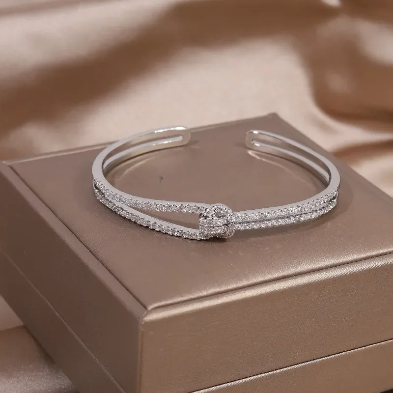 Gold X Cuff Bracelet - Oria Jewel
