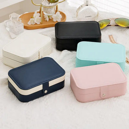 Portable Jewelry Storage Box Travel Organizer Jewelry Case Leather Storage Earrings Necklace Ring Jewelry Organizer Display - Oria Jewel