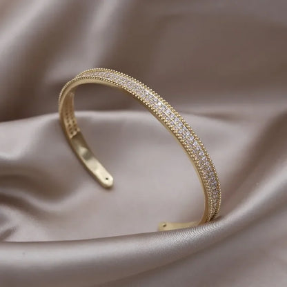 Gold X Cuff Bracelet - Oria Jewel