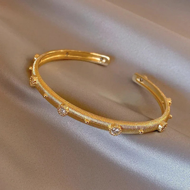 Gold X Cuff Bracelet - Oria Jewel