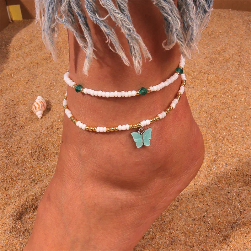 Boho Beaded Anklet – Handmade Colorful Summer Foot Chain for Women &amp; Girls - Oria Jewel