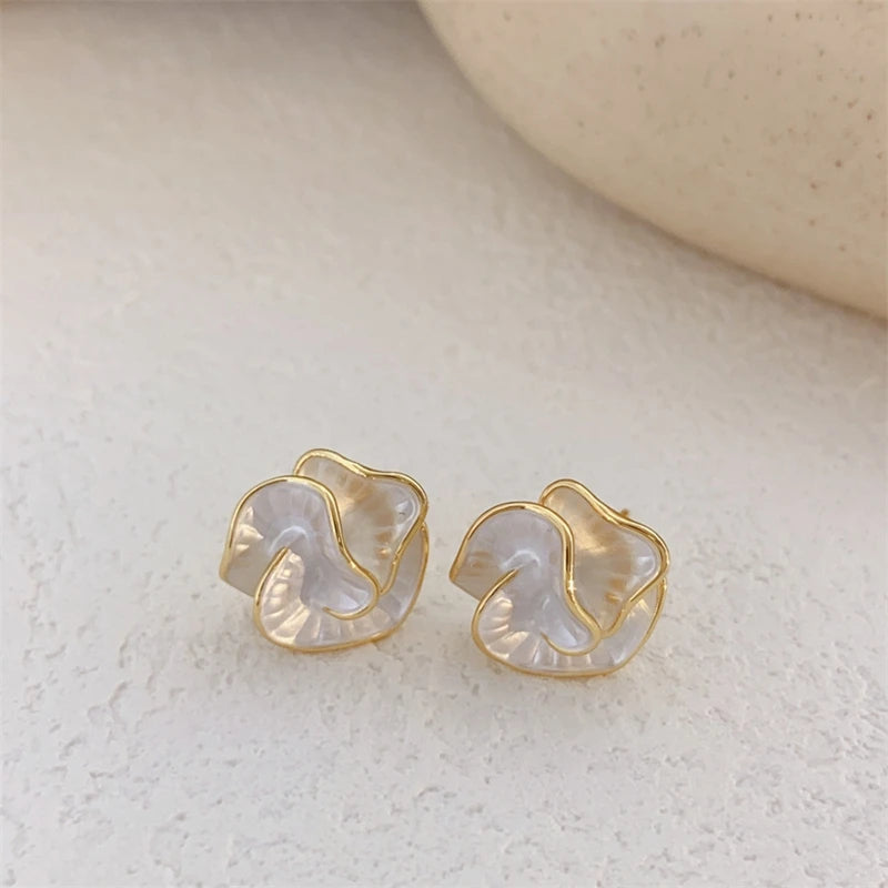 Camellia Flower Studs - Oria Jewel