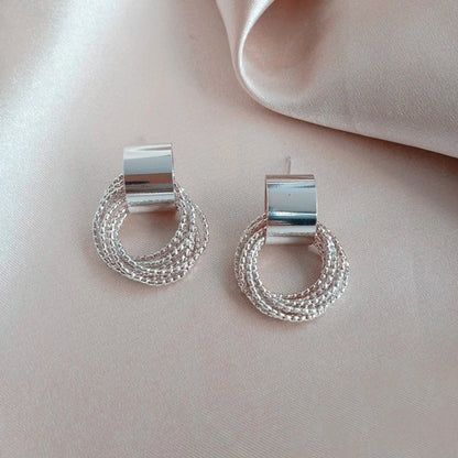 2pc Thread Ring Women Fashion Trend Light Luxury and Simple Earrings Outdoor Travel Carnival Banquet Party Holiday Dressing Gift - Oria Jewel