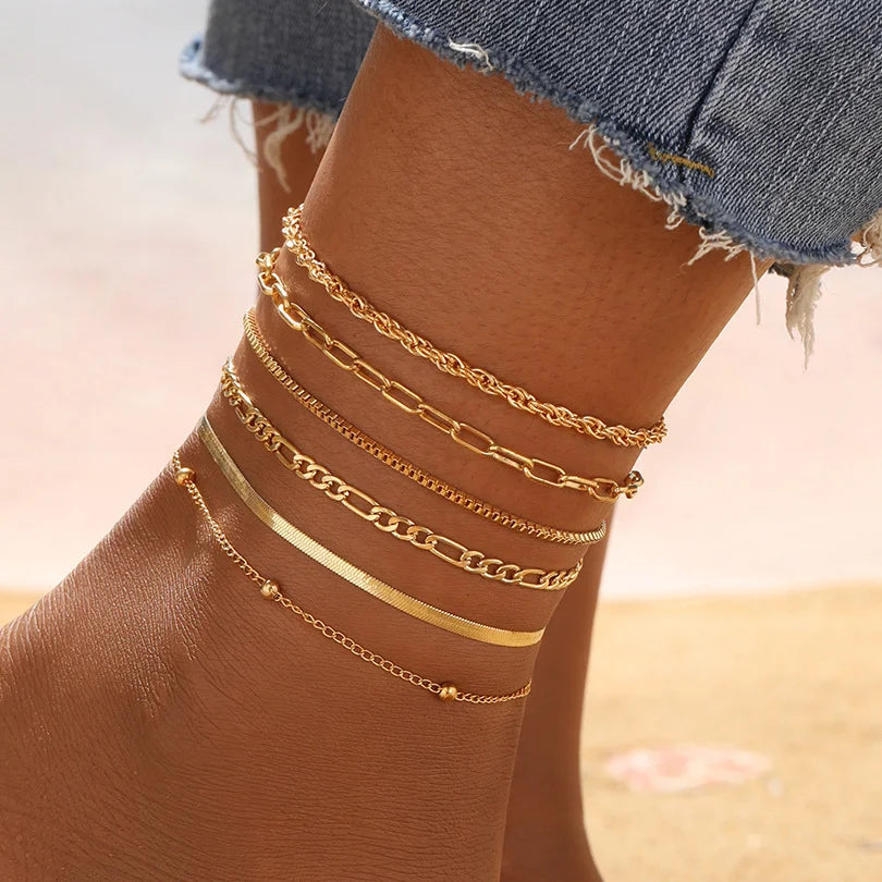 Bohemian Starfish Anklet Set – Summer Beach Shell Jewelry - Oria Jewel