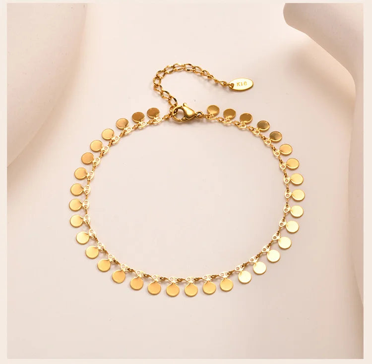Coin Charm Gold Anklet - Oria Jewel