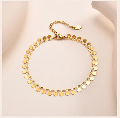 Coin Charm Gold Anklet - Oria Jewel