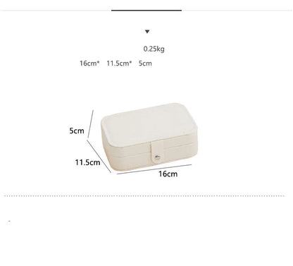 Portable Jewelry Storage Box Travel Organizer Jewelry Case Leather Storage Earrings Necklace Ring Jewelry Organizer Display - Oria Jewel