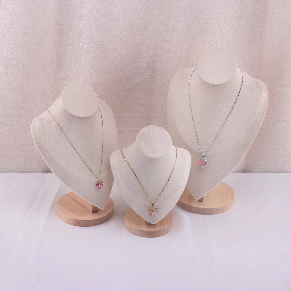 Velvet Portrait Necklace Display Pendant Organizer Jewelry Display Stand Jewelry Mannequin Bust Necklace Pendant Window Display - Oria Jewel