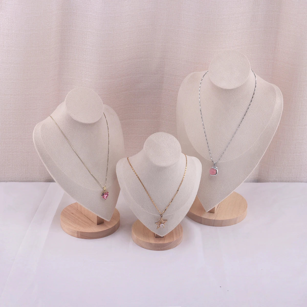 Velvet Portrait Necklace Display Pendant Organizer Jewelry Display Stand Jewelry Mannequin Bust Necklace Pendant Window Display - Oria Jewel