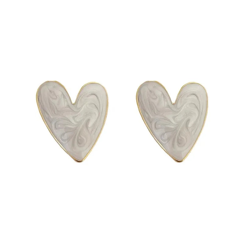Big Heart Stud Earrings - Oria Jewel