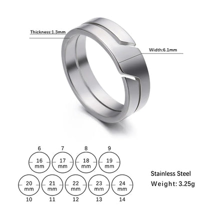 1 piece of stainless steel hollow vacuum plated couple ring jewelry - Oria Jewel