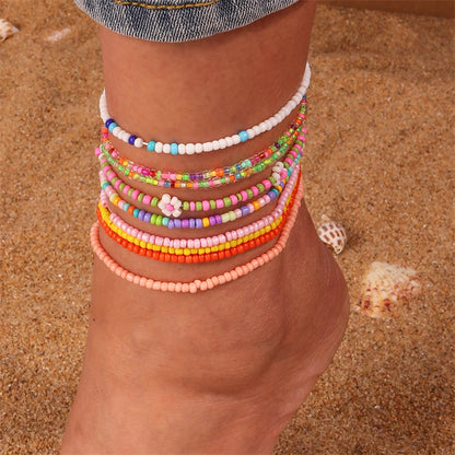 Boho Beaded Anklet – Handmade Colorful Summer Foot Chain for Women &amp; Girls - Oria Jewel
