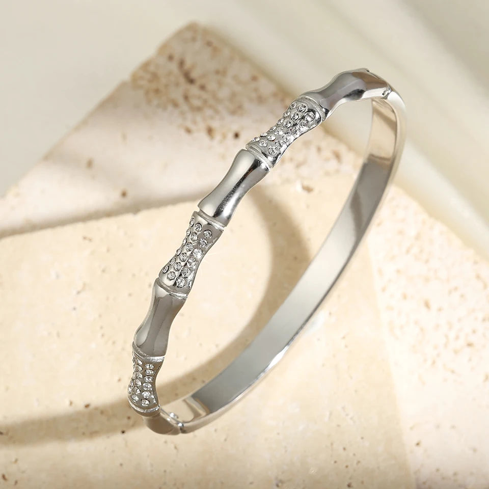 Bamboo Style Couple Bracelet - Oria Jewel