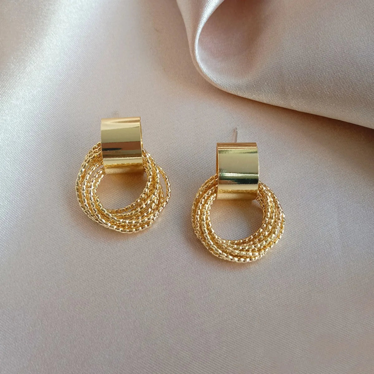 2pc Thread Ring Women Fashion Trend Light Luxury and Simple Earrings Outdoor Travel Carnival Banquet Party Holiday Dressing Gift - Oria Jewel