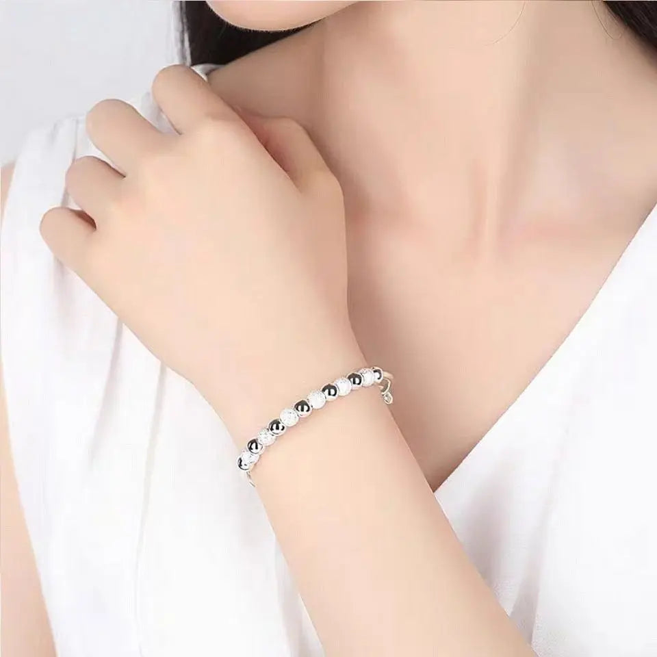 925 Silver Charm Bangle Bracelet - Oria Jewel