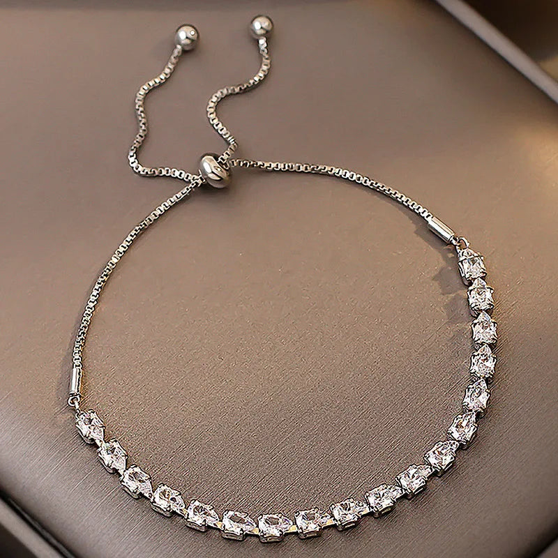 Rhinestone Charm Bracelet - Oria Jewel