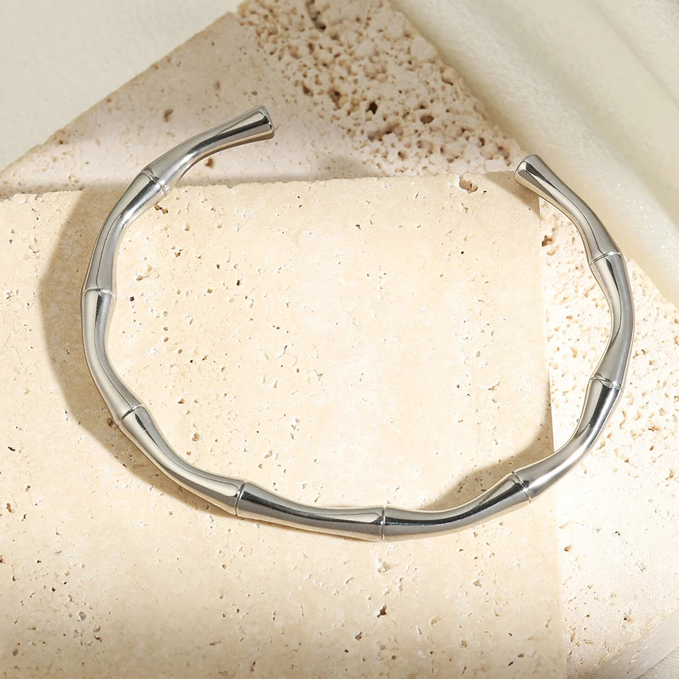 Bamboo Style Couple Bracelet - Oria Jewel