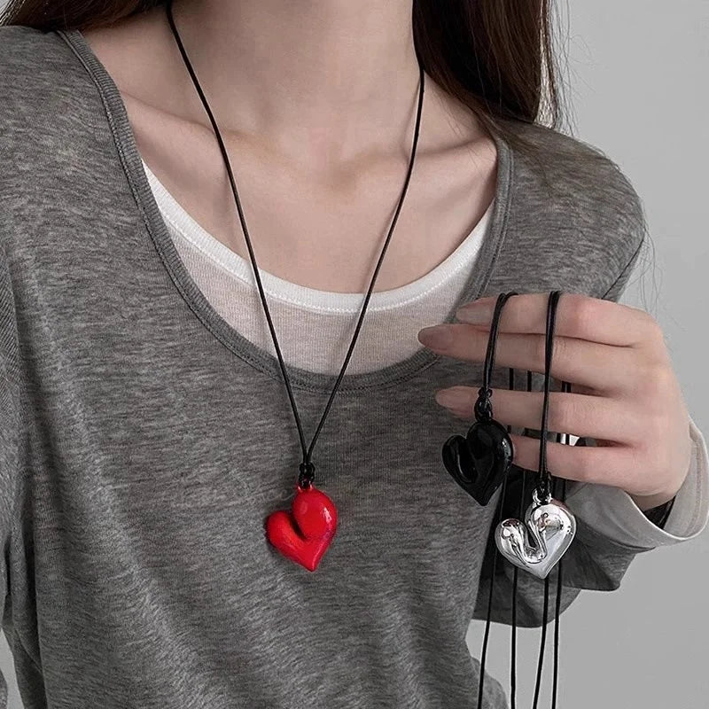 Gothic Heart Pendant Necklace - Oria Jewel