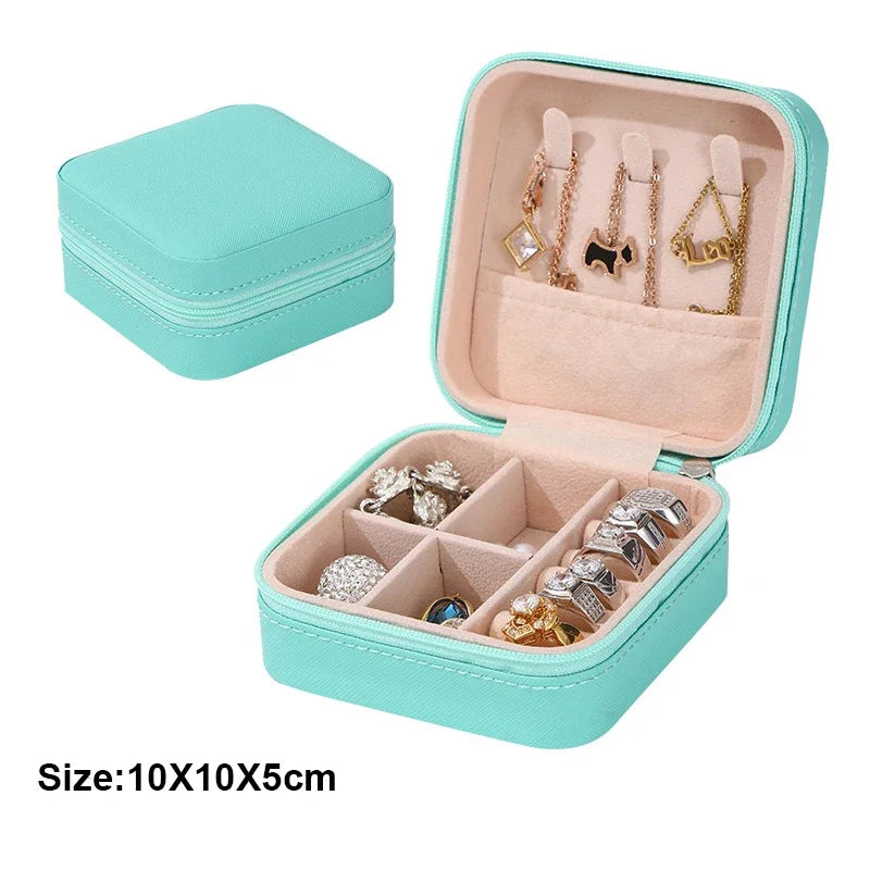 1pc Portable Jewelry Storage Box Home Travel Earrings Necklace Ring Jewelry Box Mini Layered Jewelry Display Case - Oria Jewel