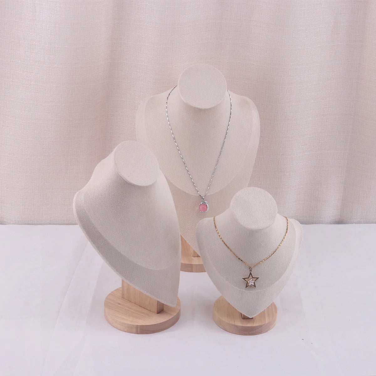 Velvet Portrait Necklace Display Pendant Organizer Jewelry Display Stand Jewelry Mannequin Bust Necklace Pendant Window Display - Oria Jewel