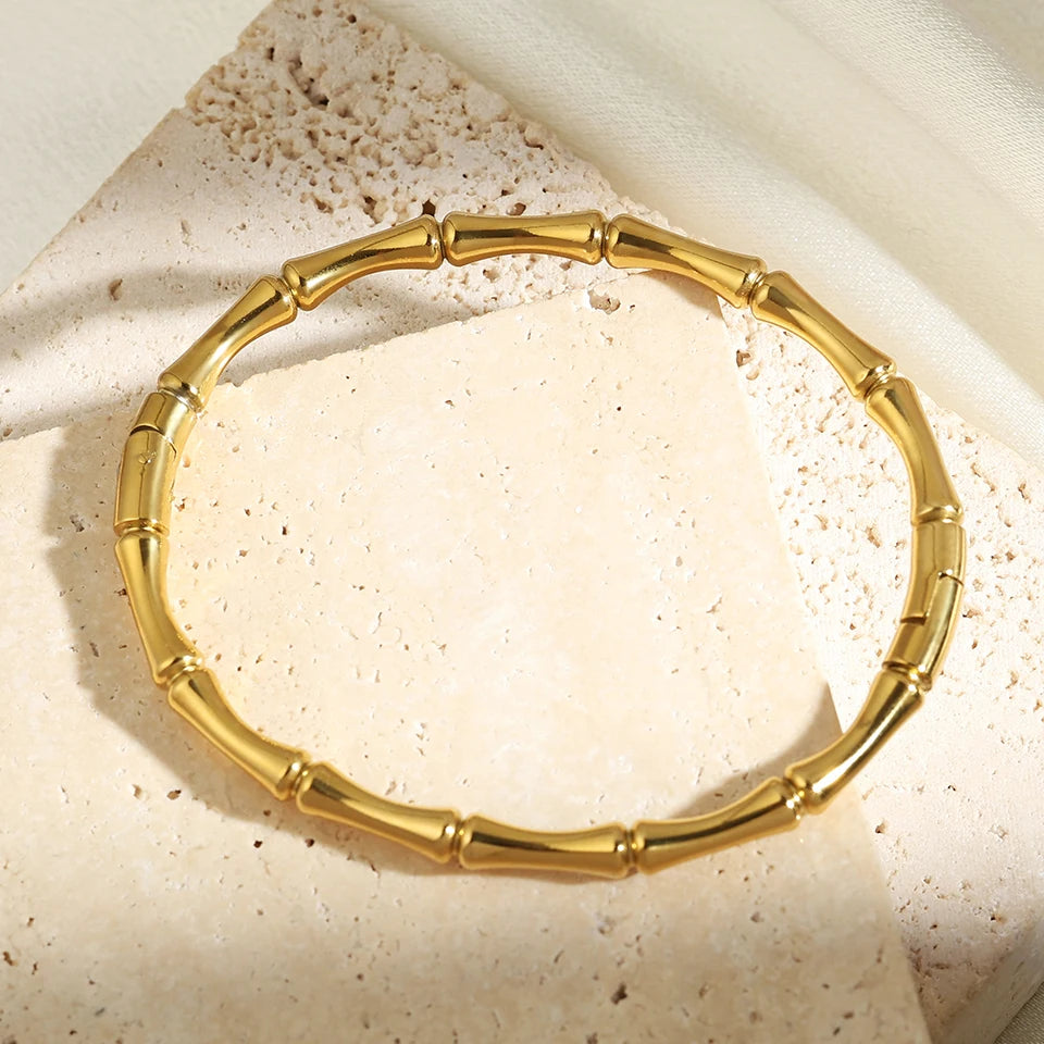 Bamboo Style Couple Bracelet - Oria Jewel