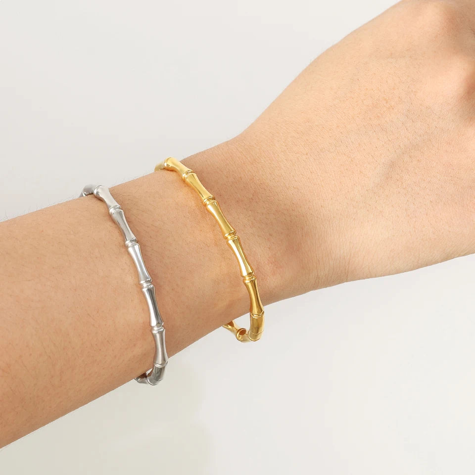 Bamboo Style Couple Bracelet - Oria Jewel